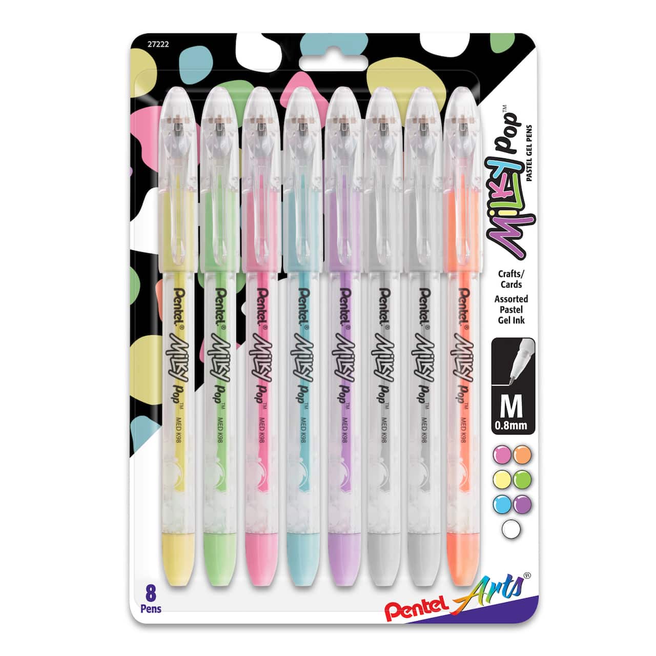 Pentel&#xAE; Milky Pop&#x2122; Pastel 8 Color Gel Pen Set